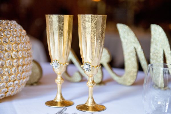 келихи з намистинками Свадебные бокалы