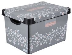 Кошик з кришкою 16,5х23,5х35см 0647 ANTRACITE FLOWERS - в інтернет-магазині Світ посуду Кошик з кришкою 16,5х23,5х35см 0647 ANTRACITE FLOWERS - Світ посуду