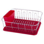 Сушилка для посуды красная 37х33х13,5см KM-0763B