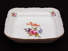 Салатник квадратный Bernadotte Мейсенский букет 25см