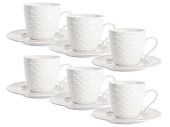 Набор чашек для чая с блюдцами Волна 220мл 359-482