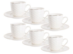 Набор чашек для чая с блюдцами Золотая волна 220мл 359-483