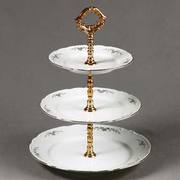 Етажерка триярусна Constance Сірий орнамент 25см