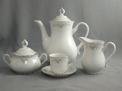 Кофейный сервиз мокка Constance Серый орнамент 6/17