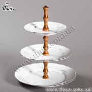 Етажерка триярусна Constance Срібні колосся 25см