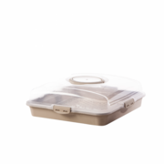 Тортівниця із кришкою Каризма 38х38х13см 0036 Cappucino