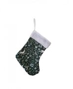 Декоративний Чобіток Зелені олені з хутром 37х28см 4823093440838