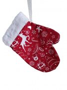 Декоративна Рукавичка Червоні олені з хутром 19х25см 4823093440968