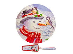 Тортовница с лопаткой Рождественская коллекция 27см 924-837