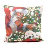 Наволочка декоративна XMas Санта з песиком 45х45см 63403XMASCojin45x45-F