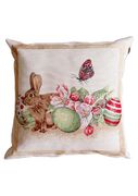 Подушка декоративная Веснянка Зайка с писанками и цветами 45х45см 4823093456662