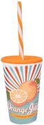 Стакан с крышкой и трубочкой Orange Juice 650мл 161948-028