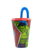 Стакан детский с крышкой и трубочкой Avengers 430мл 74130