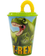 Стакан детский с крышкой и трубочкой Dinosaur 430мл 26230