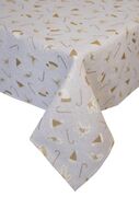 Скатертина з люрексом Шапочки на бежевому 136х180см 4823093465763