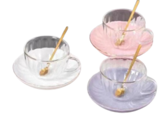 Чашка для чая с блюдцем и ложкой Pink Dream 330мл B060725