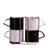 Набор кружек на подставке Marble B&W 350мл B060732