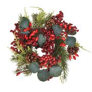 Венок с шишками и ягодами Рождественский 50см 84080