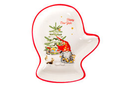 Блюдо фігурне Гном Дід Мороз 15см 858-0149