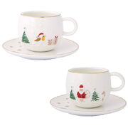 Набор чашек для кофе с блюдцами Let it snow 120мл R1336#LSNO/2