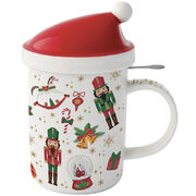 Кружка с крышкой и ситечком Christmas Friends nutcraker 370мл R1345#CRFR_4