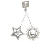 Набор ёлочных украшений Снежинки белые 10см 8718861655698