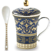 Кружка с крышкой и ложкой Glamour 300мл PM0139#BBEI