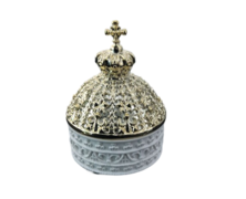 Шкатулка белая с золотой крышкой 5,8см 6244/751