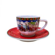 Чашка для кофе с блюдцем Новогодняя 90мл 02425 723706 14715