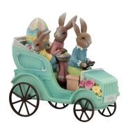Статуэтка Семья кроликов в машине 14х5,8х13см 6435