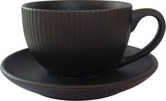 Чашка для чая с блюдцем Decagon Black 250мл M0430-CHB250-2B