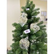 Ёлочная игрушка Шар прозрачный с золотым бисером Р 34318