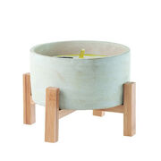 Аромасвеча в кашпо Beton на деревянной подставке лемонграсс 930г 7280