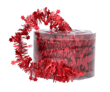 Мишура декоративная со звездами красная 7м 5900779853331_1