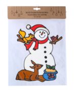 Наклейка новогодняя Снеговик с оленем 23х31см 5900779851900_5