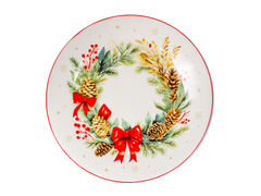 Тарелка обеденная Рождественский Венок 24,5см 858-0166 - в интернет-магазине Мир посуды Тарелка обеденная Рождественский Венок 24,5см 858-0166 - Мир посуды