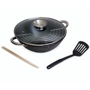 Пательня Wok з кришкою та лопаткою 28см KM-4806MR