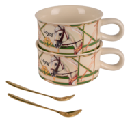 Набор кружек с ложками Horses 220мл B060358