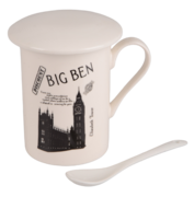 Кружка с крышкой и ложкой City 300мл B060356