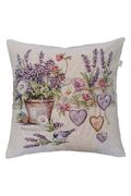 Наволочка декоративная Лавандовый садик Птичка в цветах 45х45см 4823093477575