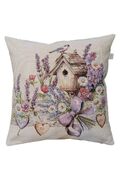 Наволочка декоративная Лавандовый садик Птичка на скворечнике 45х45см 4823093477551