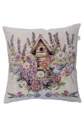 Подушка декоративная Лавандовый садик Птичка возле скворечника 45х45см 4823093477421