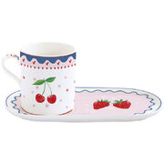 Чашка для завтрака с блюдцем Fruit Mania 320мл R2163#FMAN