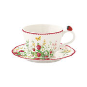 Чашка для чая с блюдцем Jardin des Fraises 240мл R3404#JARF