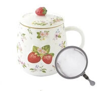 Кружка с крышкой и ситечком Fancy Fruit Клубника 450мл R3421#FANF_1