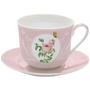 Чашка для завтрака с блюдцем Royal Blossom 400мл R1454#RBLO