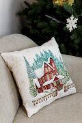 Подушка декоративная с велюром Праздничный Дом Дом 45х45см 4823093451650