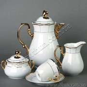 Кофейный сервиз Мокко Menuet Отводка золото, держатели, золотые ручки 90мл