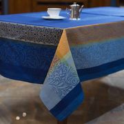 Скатерть с тефлоновой пропиткой Сине-голубой жаккард 170х300см BargemeNC5763003-300BLEU