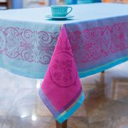 Скатерть с тефлоновой пропиткой Бирюзово-розовый жаккард 160х300см ProdigeNC5729004-300Turqu